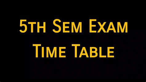 5th Sem Exam Time Table Calicut University YouTube