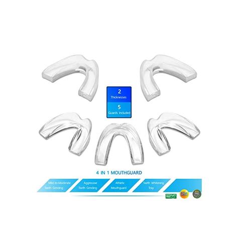 The Confidental Pack Of 5 Moldable Mouth Guard For Teeth Grinding Clenching Bruxism Sport