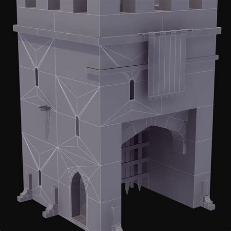 3d medieval castle gatehouse model