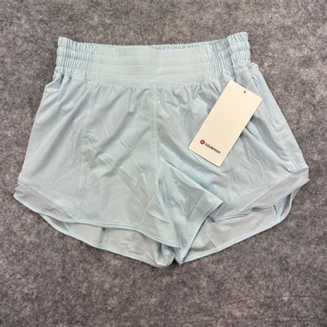 Lululemon Athletica Shorts Lululemon Hotty Hot Lowrise Lined Short 4 Pwbe Light Blue Nwt