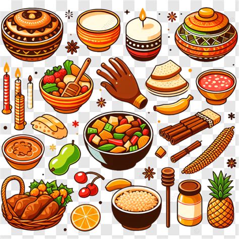 Kwanzaa Food Set, Kwanzaa, Food, Set PNG Transparent Image and Clipart ...