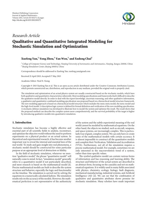 (PDF) Qualitative and Quantitative Integrated Modeling for Stochastic ... 