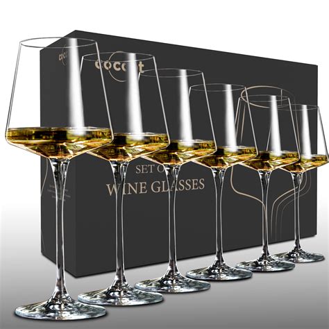 Ailtec Wine Glasses Crystal Red Wine Glass Set Long Stem Wine Glasses Clear Lead Free 18 5oz 6