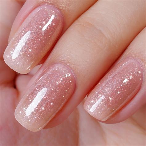 Amazon AILLSA Nude Shimmer Gel Nail Polish Neutral Color Glitter