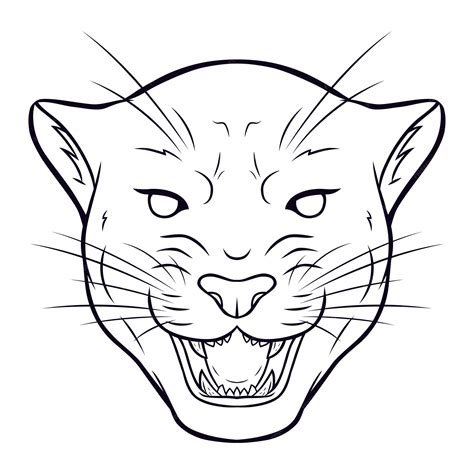 Premium Vector Angry Panther Head Wild Cat With Angry Face Expression