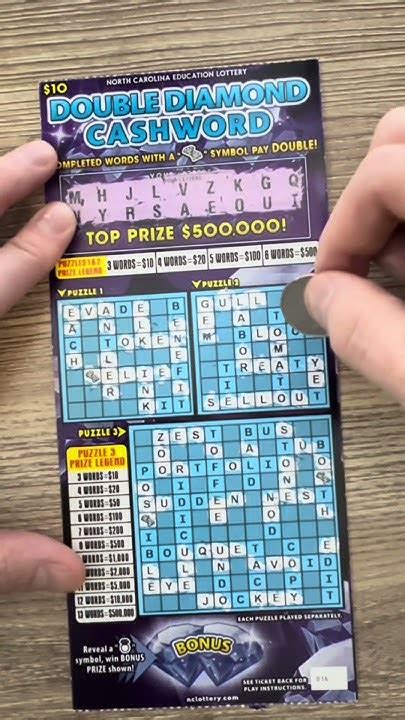 Double Diamond Cashword Nc Lottery Scratch Offs Scratchofftickets