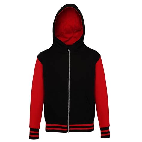 Buy Awdis Hoods Urban Varsity Sweat à Capuche Enfant Noirrouge