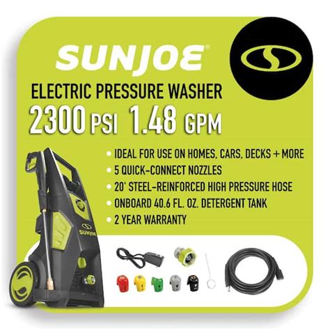 Sun Joe Spx3500 2300 Psi Pressure Washer Spec Review Deals 49 Off