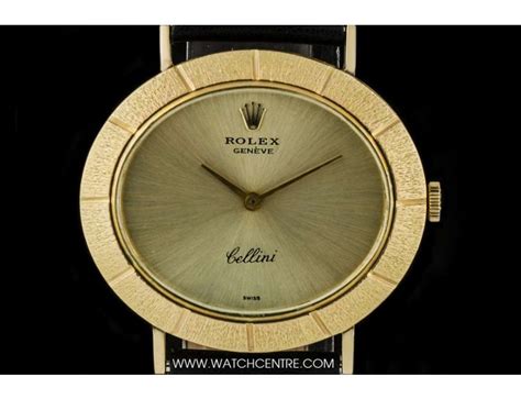 Rolex 18k Yellow Gold Oval Cellini Dress Gents Vintage Wristwatch 3831