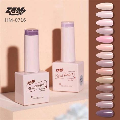 Kit C Cores Esmalte Em Gel Esmalte Nude Nail Perfect Zem Ml Esmalte De Unha De Gel Cor