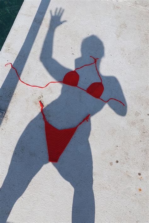 Orange Basic Crochet Tanga High Cut Bikini Set Etsy