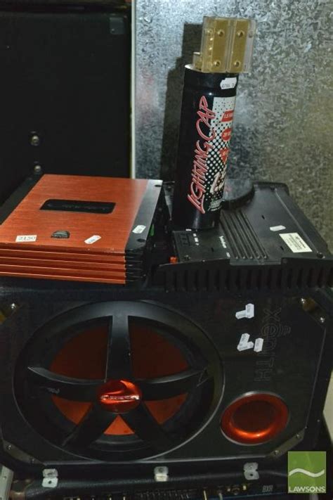 Lot - Cadence Xenith Sub Woofer; Pckroad Fosgate P3001; Lighting Cap Audio