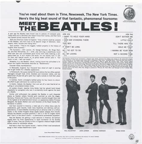 The U S Beatles Cd St Album Meet The Beatles