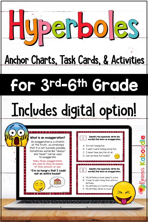 Hyperbole Lesson Activities Anchor Charts Task Cards And Worksheets Hyperbole Activities