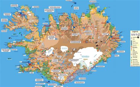 Mapa Tur Stico Detallada De Islandia Islandia Europa Mapas Del Mundo