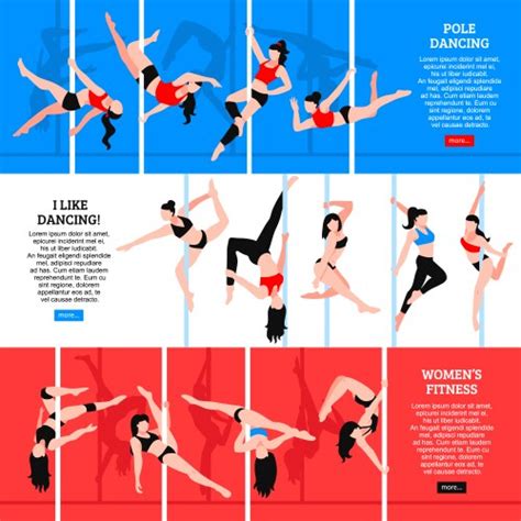 Pole Dance Women Cartoon Style Isolated Royalty Free Vector