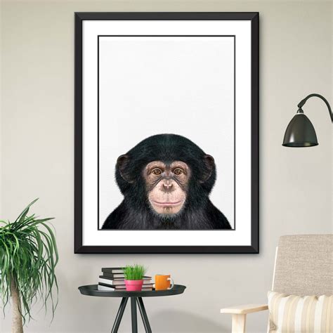 Monkey Print, Monkey Wall Art, Monkey Decor, Living Room Art, Farmhous ...