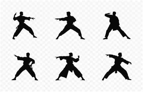 Tai Chi Self Defense Silhouettes Clipart bundle, Tai Chi Pose ...