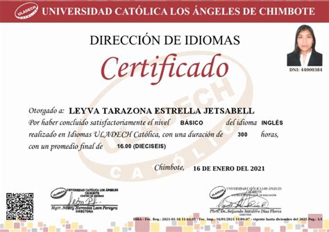 Certificado De Ingles Pdf