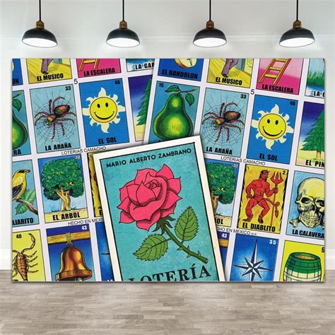 X Ft Loteria Cards Themed Backdrop Mexican Party Theme Mexico Loteria