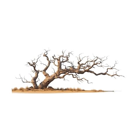 Premium Ai Image Naked Tree Illustration White Background