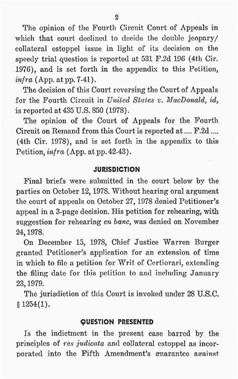 Petition By Macdonald For Writ Of Certiorari Jan 23 1979 Jeffrey