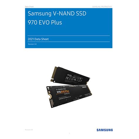 Samsung Ssd 970 Evo Plus 500gb M 2 Pcie Mz V7s500 Datasheet