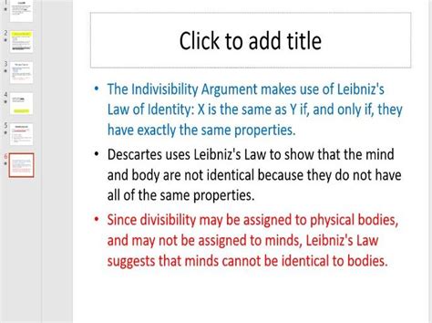 Substance Dualism Indivisibility Argument Teaching Resources