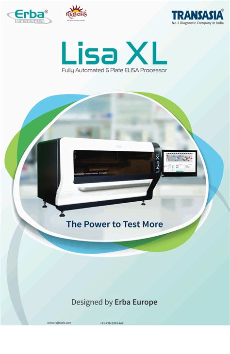 Immunoassays Analyzer Erba Lisascan Em Automated Elisa Microplate