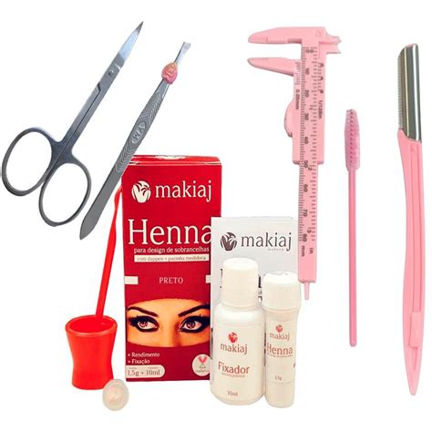 Kit Designer Sobrancelhas Profissional Completo Henna Makiaj