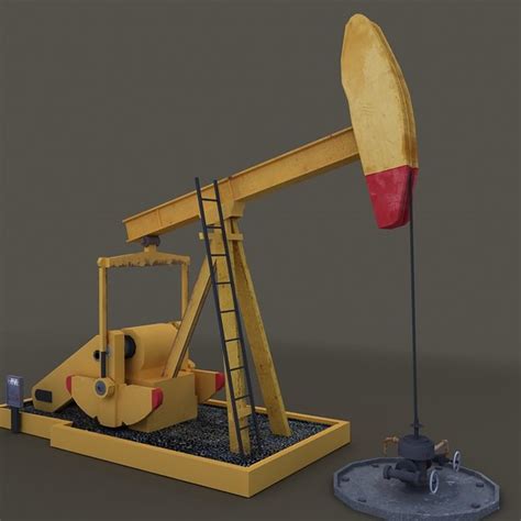 animation oil pump 3d model