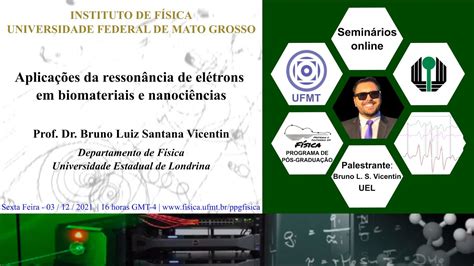 Seminários online do PPGF Aplicações da ressonância de elétrons em