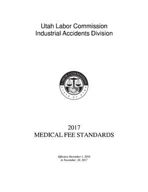 Fillable Online Laborcommission Utah MEDICAL FEE STANDARDS