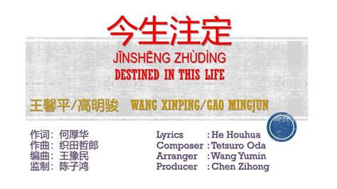 今生註定 Jin Sheng Zhu Ding 王馨平 Wang Xinping高明骏 Gao Mingjun Karaoke