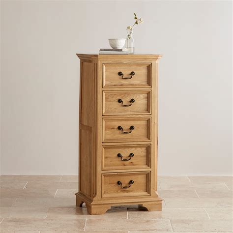 Edinburgh Natural Solid Oak 5 Drawer Chest