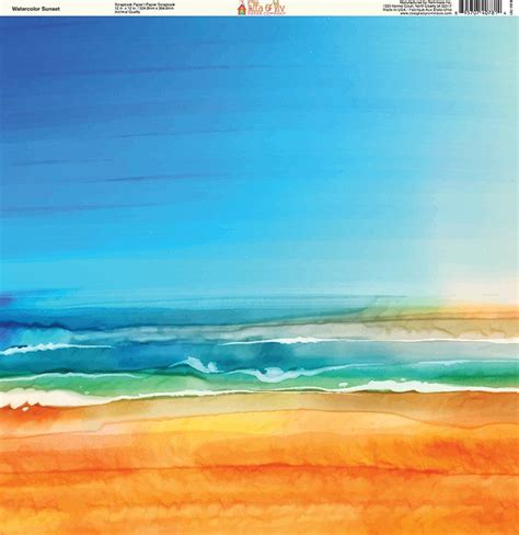 Ella And Viv Paper Company Watercolor Beach Watercolor Sunset Paper