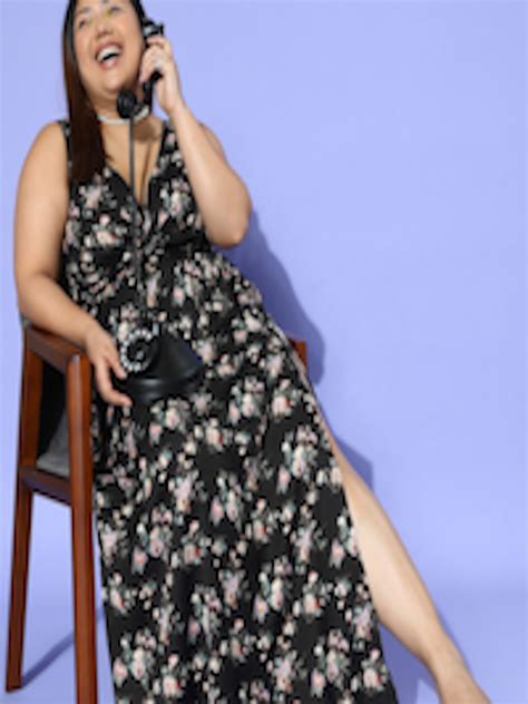 Buy Berrylush Curve Plus Size Floral Print Crepe A Line Maxi Dress