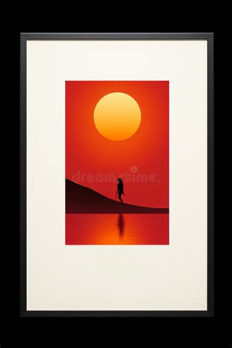 A Silhouette of a Person Walking on the Beach at Sunset with the Sun in ...