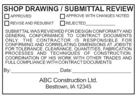 Shop Drawing And Submittal Stamps Shop Drawing Stamps