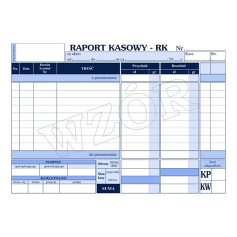 Druk RK Raport Kasowy A5 01069