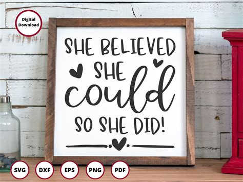 Inspirational Svg Graduation Svg She Believed She Could So She Did Svg