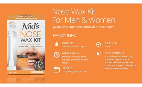 Nad S Nose Waxing Kit For Men And Women Nose Hair Removal Nose Wax Hypoallergenic 45g