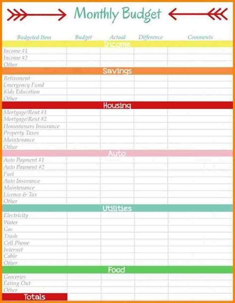 Excel Monthly Budget | Personal Monthly Budget Template Personal ...