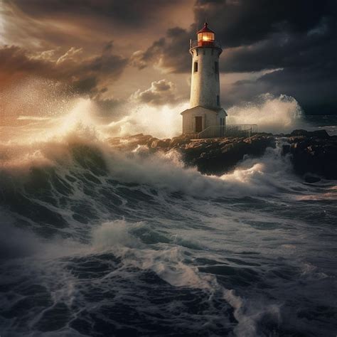 Premium Photo | Lighthouse in ocean