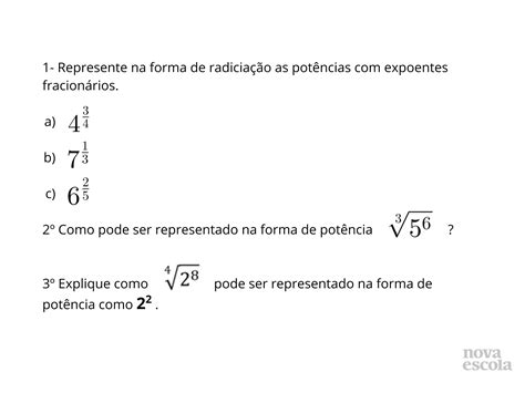 Potencia O E Radicia O Pot Ncias Expoente Fracion Rio