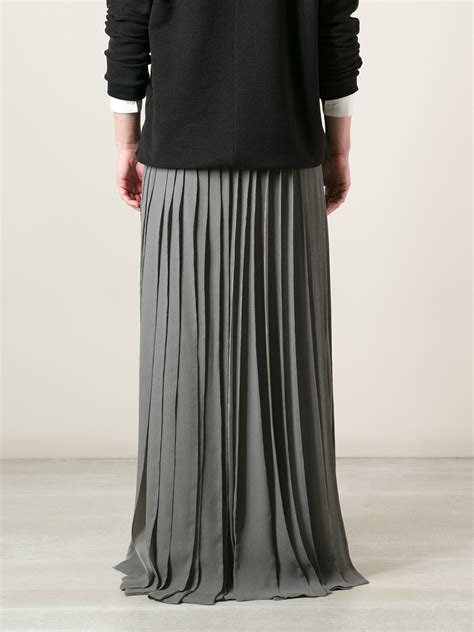 Lyst Gareth Pugh Pleated Maxi Skirt In Gray For Men