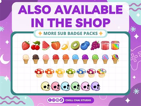 Kawaii Cute Ice Pop Sub Badges For Twitch Youtube Channel Badges Summer