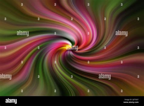 Digital Art 3d Illustration Abstract Pink And Green Swirling Vortex