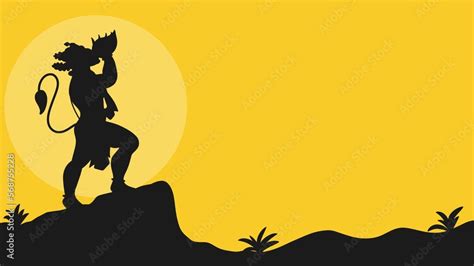 Photo And Art Print Lord Hanuman Silhouette Banner Hanuman Jayanti Kailash