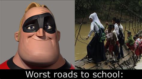 Mr Incredible Becoming Uncanny Worst Roads To School YouTube